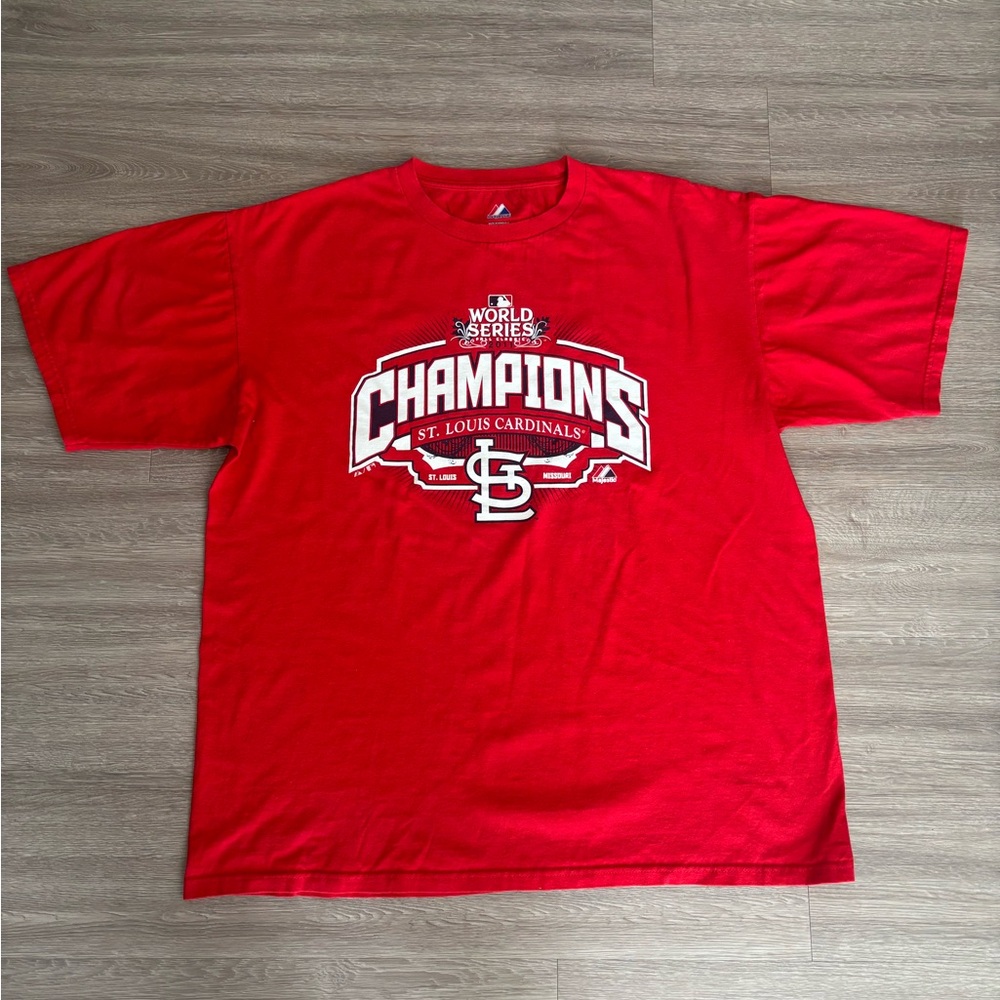 Majestic Red St. Louis Cardinals 2011 World Series Tee